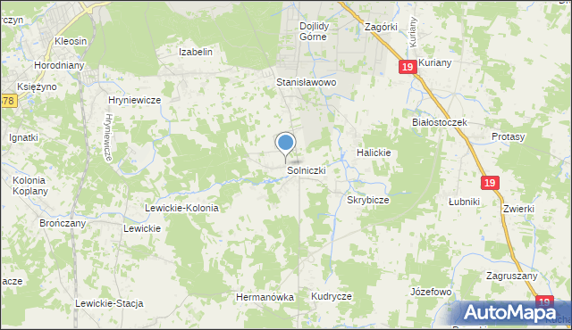 mapa Solniczki, Solniczki na mapie Targeo